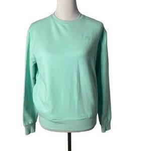 Fila Mint Green Womens Sweatshirt Size S French Terry Minimalist Clean Girl Cozy